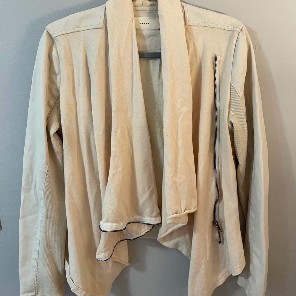 BlankNYC Cream Leather Jacket